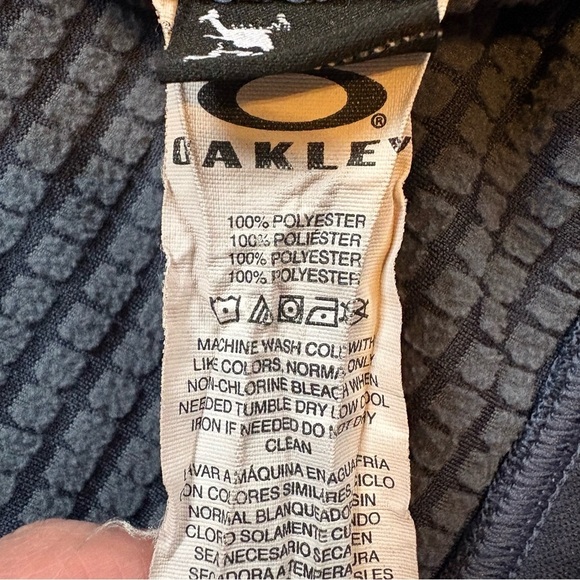 OAKLEY Performance Zip Up Jacket with Hood Navy Mens Size Small - Picture 5 of 12